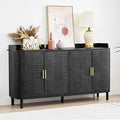 Axyaa 4-Door Wooden Storage Cabinet with Adjustable Shelf and Iron Legs
