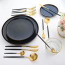 Axyaa Matte Gold Stainless Steel Cutlery Set 40Pcs