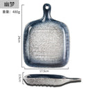 Axyaa Ceramic Square Dinner Plate Set - High Value Western Food Baking Handle