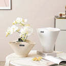 Axyaa White Ceramic Vase for Home Decor, Large Caliber Vase for Living Room and Dining Room
