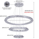 Modern Crystal Pendant Light Axyaa Gold Chrome Ceiling Chandelier with Remote Control