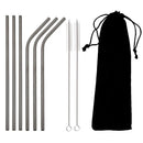 Axyaa Stainless Steel Reusable Straw Set with Cleaning Brush