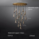 Axyaa Large Water Droplets Glass LED Chandelier for Modern Living Spaces
