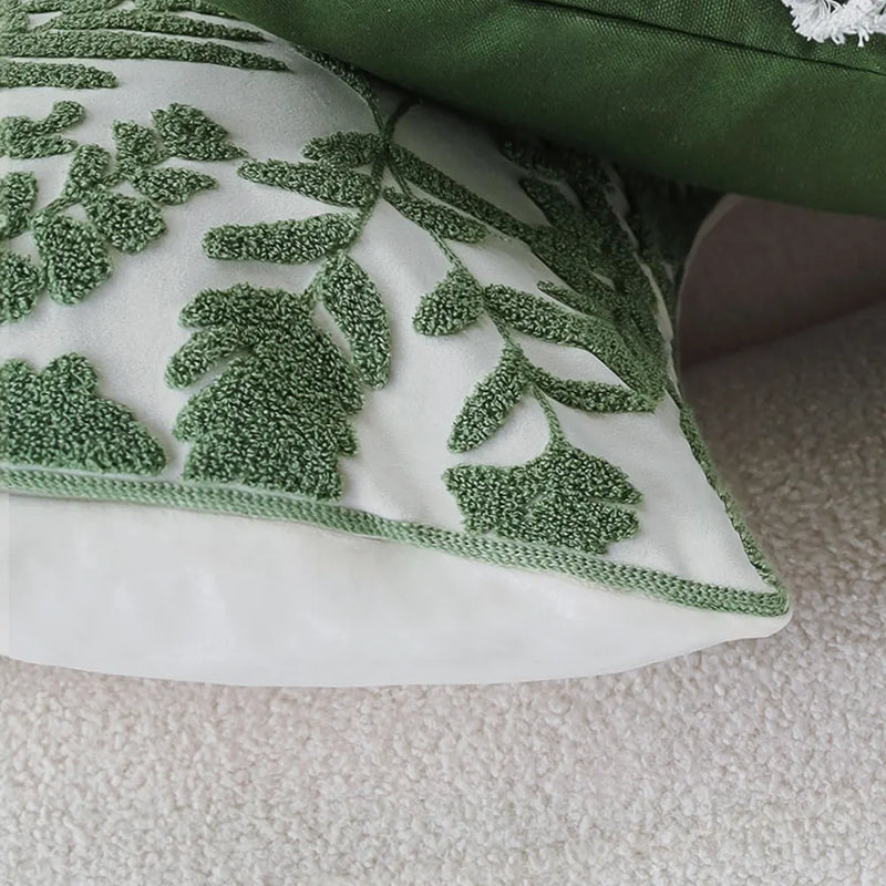 Nordic Floral Embroidery Pillow Cover 45x45, Axyaa Home Decor