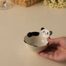 Axyaa Panda Ceramic Dipping Dish, Mini Fruit Bowl, Steamer, Snack Bowl - Home & Restaurant Tableware