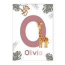 Nordic Jungle Animal Custom Name Rainbow Canvas Painting by Axyaa for Nursery Decor