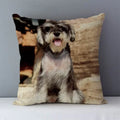 Axyaa Schnauzer Decorative Cushion Cover 45x45cm Cozy Couch Pillow Square Bed Linen Fabric