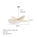 Axyaa Rattan Hanging Lamp Chandelier for Living and Dining Room