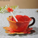 Axya Maple Leaf Ceramic Coffee Cup Set