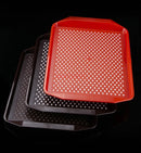 Axyaa Rectangular Circular Tea Bar Non-Slip Plastic Tray for Hotel & Restaurant Serving