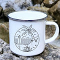 Axyaa Coconut Tree Enamel Camping Mug - Creative Drinkware for Outdoor Adventures