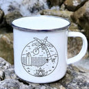 Axyaa Coconut Tree Enamel Camping Mug - Creative Drinkware for Outdoor Adventures