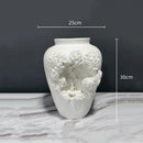 Axyaa Abstract Relief Ceramic Vase Sculpture Handmade Home Decor