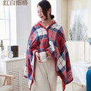 Axyaa Plaid Fleece Shawl Blanket, Double-layer Milk Fleece Casual Blanket