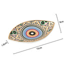Axyaa Devil Eye Prints Ceramic Jewelry Storage Tray Oval Porch Decor Ornaments