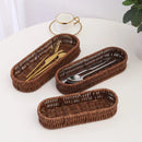 Axyaa Oval Rattan Storage Basket for Home & Picnic - Desk Decor, Bread Plate