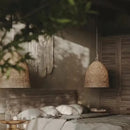 Axyaa Bamboo Pendant Lamp for Japanese Living Room, Retro Style Zen Lighting