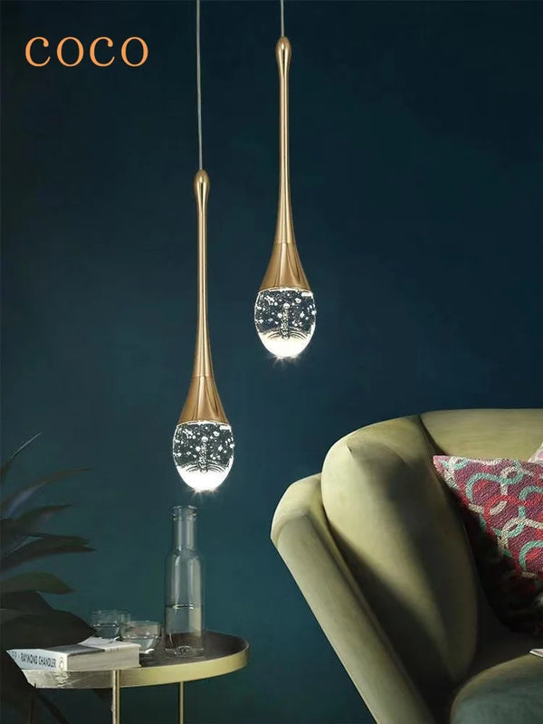 Axyaa Modern Crystal Chandelier Bubble LED Ceiling Light for Dining Living Kitchen Bedroom