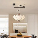 Axyaa Lotus Fabric Pendant Light for Bedroom Living Room Solid Wood Restaurant