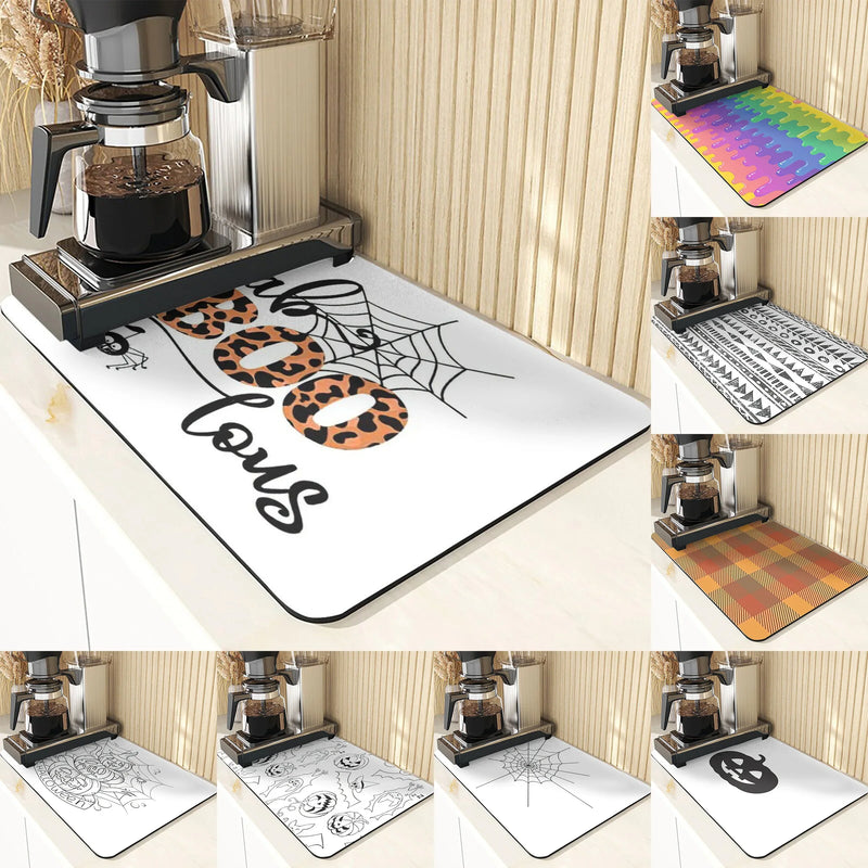 Axyaa Spider Coasters Halloween Absorbent Mats for Countertop Non-Slip Mats