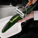 Axyaa Stainless Steel Peeler with Wooden Handle - Multi-functional Kitchen Grater