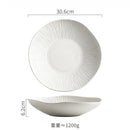 Axyaa Matte Striped Ceramic Deep Plate Set - Creative Tableware for Restaurants