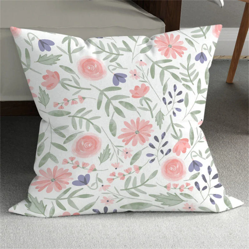 Axyaa Small Daisy Leaves Cushion Cover - Home Decor Pillowcases