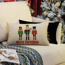 Axyaa Nutcracker Lumbar Pillow Cover: Winter Holiday Cartoon Home Decoration