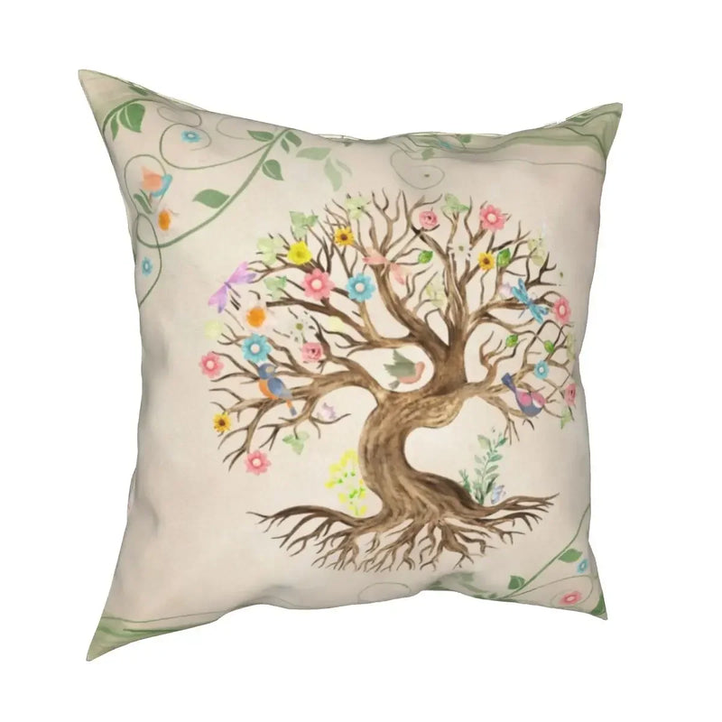 Axyaa Tree of Life Mystic Viking Gold Cushion Cover Pillowcase