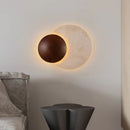 Yellow Travertine Wabi Sabi Style LED Wall Lamp by Axyaa