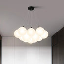 Axyaa Modern Nordic Bubble Glass Ball Pendant Chandelier for Living Room and Kitchen