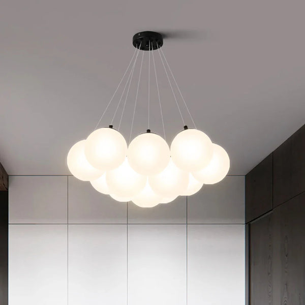 Axyaa Modern Nordic Bubble Glass Ball Pendant Chandelier for Living Room and Kitchen