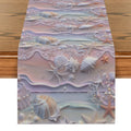Axyaa Shell Starfish Pearl Coral Table Runner for Farmhouse Dining Décor