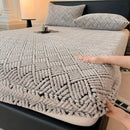 Luxurious Axyaa Fleece Jacquard Geometric Bed Sheet for Single/Double Mattress