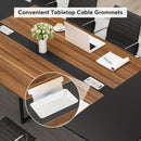 Axyaa 8FT Boat Shaped Conference Table with Grommet Integration