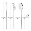 Axyaa Black Gold Cutlery Fork Set - 4Pcs Stainless Steel Dinnerware Teaspoon Utensils
