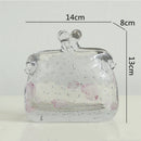 Axyaa Transparent Glass Vase with Irregular Texture for Terrarium Home Decoration