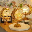 Axyaa Ramadan Moon LED Light 2025 Eid Mubarak Metal Lamp Home Room Decor