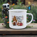 Axyaa Festive Red Car Enamel Mug Christmas Drinkware for Cozy Holidays