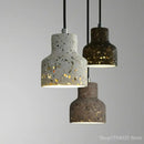 Axyaa Nordic Cement Pendant Lamp with Color LED for Bedroom and Dining Room