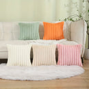 Axyaa Luxe Faux Fur Striped Throw Pillow Cover for Home Decor