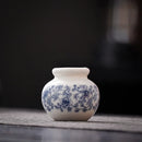 Axyaa Blue & White Porcelain Mini Vase for Home Decor & Table Ornaments