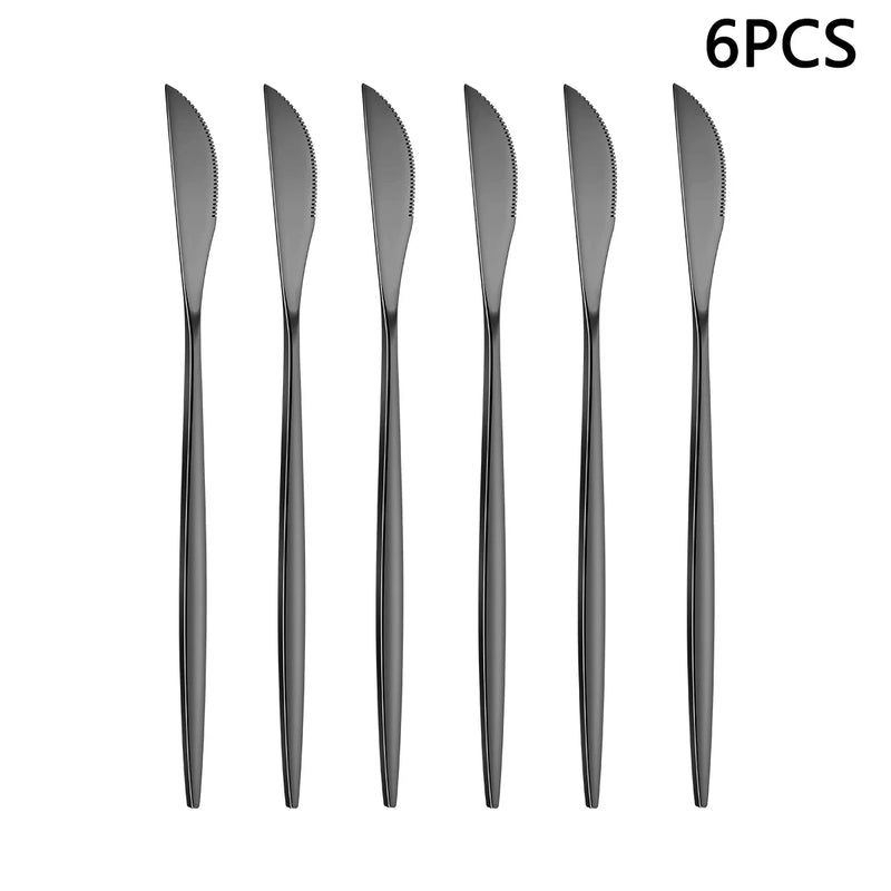 Axyaa Portuguese Cutlery Set with Steak Knife, Fork, Spoon, and Dessert Spoon