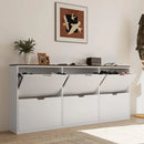 Axyaa Shoe Storage Cabinet with 6 Adjustable Drawers, Handleless Design - White