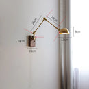 Axyaa Copper LED Wall Lamp with Pull Chain Switch for Bedroom and Bathroom
