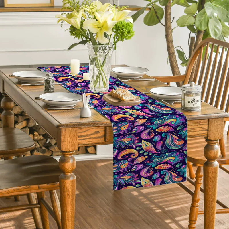 Axyaa Paisley Pattern Table Runner for Wedding, Dining, and Holiday Party Decor