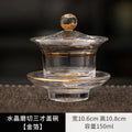 Axyaa Gold Turquoise Glass Tea Cup Set - High-grade Heat-resistant Kung Fu Tea Bowl