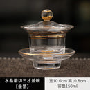 Axyaa Gold Turquoise Glass Tea Cup Set - High-grade Heat-resistant Kung Fu Tea Bowl