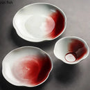 Axyaa Ceramic Flower Shape Plate Set for Molecular Cuisine Tableware