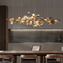 Axyaa Copper Branch Chandelier with Crystal Leaves for Luxury Home Decor